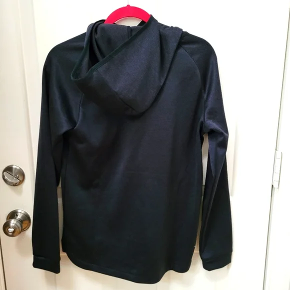 Adidas Climawarm Performance Hoodie Men's Small Gunmetal Gray Black Logo Fleece - Picture 3 of 7